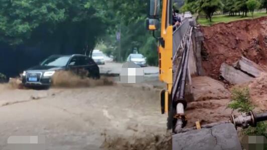 三门峡遭暴雨袭击:大水漫进街道 降水量超过40毫米