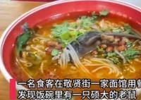顾客吃面发现碗里有完整死老鼠 照片曝光实在是太吓人了