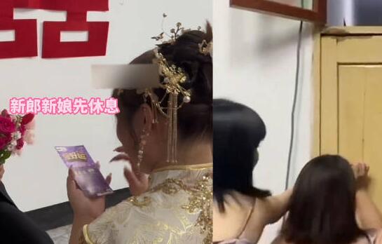 新郎接亲开门红包竟是刮刮乐 别出心裁的开门方式