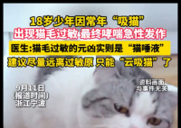 男孩常年“吸猫”致哮喘急性发作 究竟是怎么回事？