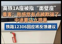 网友买高铁靠窗座位却遇“面壁座” 实在太无奈了